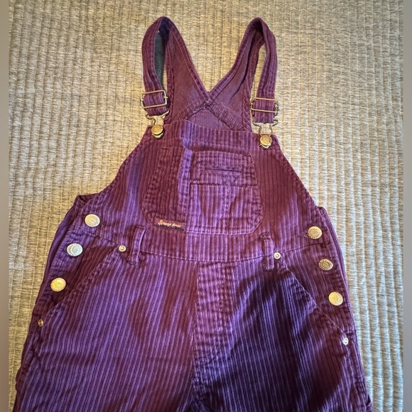 Vintage 1990s Squeeze Jeans Purple Kids One Piece Overalls Size 5 - Picture 7 of 12